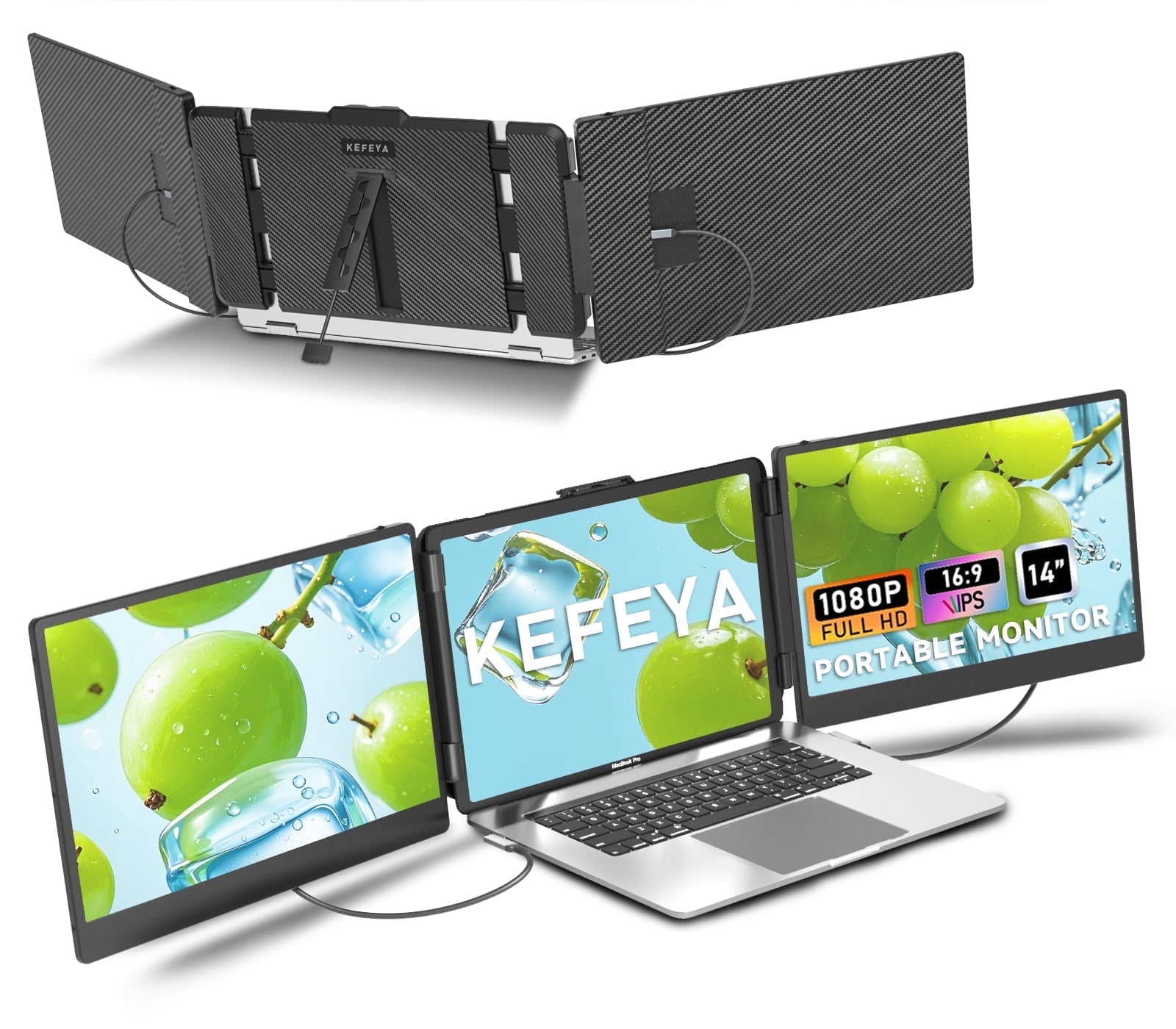 Laptop Screen Extender, 14" 1080P FHD IPS Display for 13"-17.3" Laptops, Portable Monitor Innovation Statues,