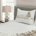 thumbnail image 2 of Ambesonne Christmas Quilted Coverlet 3 Pcs, Vintage Classic Xmas, Queen Size, Brown, 2 of 3