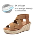 thumbnail image 4 of Sandalias Luoika con plataforma y cuña ancha y correa en el tobillo, color marrón, para mujer, 4 of 9