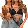 thumbnail image 1 of Sentmoon 2 Pcs Tuniques T-Shirts pour Femmes Col Rond Manches Courtes Hauts Élégants Décontractés Basiques Grande Taille Hauts d'Été pour Femmes 2025 jusqu'à 40 % de Réduction, 1 of 2
