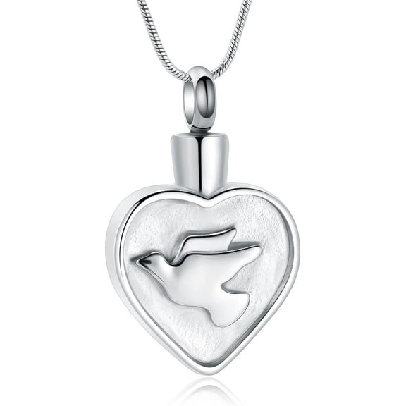 Urn Necklace for Ashes Cremation Peace Dove Urn Pendant Stainless Steel Keepsake Locket Ashes Keepsake Memorial Ashes Necklace for Men Women