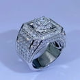 thumbnail image 2 of Men's Pinky Ring 3Ct Round Cut Lab-Created Diamond Wedding Ring 14K White Gold Plated Silver, 2 of 2