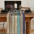 thumbnail image 2 of Table Runner Dresser Scarves 90 Inch Long, Rustic Farm Wooden Plank Black Windmill Linen Dining Table Runners Mottled Wood Tabletop Scarf for Wedding Holiday Party Kitchen, 2 of 7