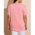 thumbnail image 5 of FOLUNSI Women's Plus Size Tops Casual Keyhole Round Neck Pleated Puff Sleeve Blouse m-4x, 5 of 6