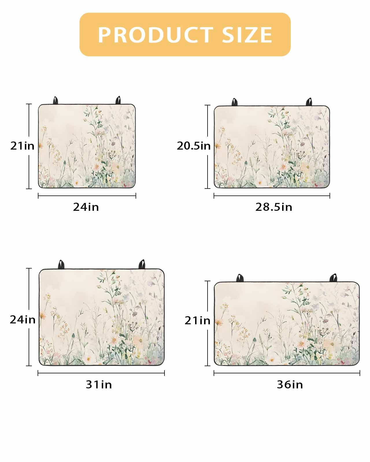 nqOlkjepod Large Induction Cooktop Protector Mat 24"x21", Botanical Floral Stove Top Covers for Electric Stove, Summer Spring Farmhouse Flowers Stove Burner Cover Mats, Glass Top Stove Cover