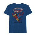 thumbnail image 1 of Hybrid Hombre Spider-Man y Ironman Graphic T-Shirt, Azul, XX-Large Hybrid Camiseta gráfica, 1 of 2