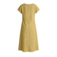 thumbnail image 4 of Asgosdo Dresses for Women Summer Cotton Linen Short Sleeve Solid Color Casual Cozy Going Out Midi Dress, 4 of 5