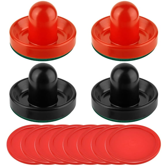 Coopay Pousseurs et Palettes de Hockey sur Air, Palettes de Hockey sur Air, Accessoires de Remplacement pour Tables de Jeu (4 Striker, 8 Pack de Palets Rouges)