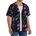thumbnail image 2 of Goofa Colorful Guitar Printed Men's Casual Short-sleeved Shirt,Lightweight Breathable Button-down,Summer Casual men's top,Versatile Fashion shirt-Small, 2 of 7