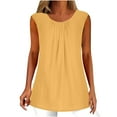 thumbnail image 4 of Ruimatai Women's Linen Sleeveless Tank Top Casual U-Neck Baggy Blouse Solid Color Plus Size Top, 4 of 7
