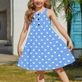 thumbnail image 6 of Maean Girls Sleeveless Dress Polka Dot Printed Summer Flowy Sundress Kids Crew Neck Dresses with Pockets, 6 of 7