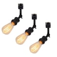 thumbnail image 1 of FSLiving Retro Vintage Design Adjustable Titl Angle J-Type Track Head Lighting Black E26 Base Track Light Fixture for Gallery Loft Aisle Living Room Kitchen,Bulb and Track Not Included - 3 Pack, 1 of 6