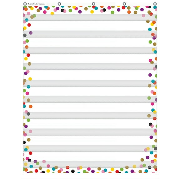 Teacher Created Resources Confetti 10 Pocket Chart, 34" x 44"