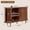 Walnut + MDF + MDF#520, variant on Large Round Record Player Stand with Charging Station & USB Ports, Mid Century Modern Turntable Table for Living Room Bedroom, Walnut MDF Vinyl Record Storage Cabinet