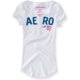 thumbnail image 1 of Aeropostale - Camiseta henley con manga adornada para mujer, color blanco, pequeña, 1 of 1