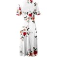 thumbnail image 4 of Robes de Printemps pour Femmes Décontractées Manches 3/4 Longue Robe Évasée Basique Plage Vacances Travail Maxi Robe 2025, 4 of 5