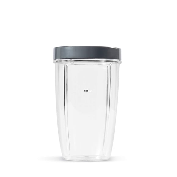 NutriBullet Taza alta de 24 onzas con anillo de labios estándar, transparente/gris