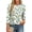 Leaf Floral, variant on Fantaslook Womens Plus Size Tops 3/4 Sleeve Pleated Dressy Blouses Crew Neck Casual Tunic Tops Summer Shirts
