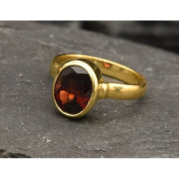 Mens Garnet Ring | Men's Bold Ring| Red Garnet Ring| Sterling Silver Ring for Men | Gift for Her | Wedding Ring | Gift for Mens