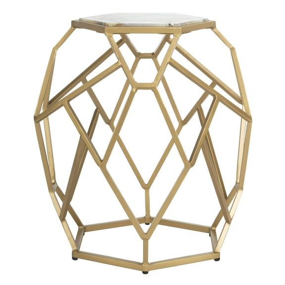 SAFAVIEH Ava Modern Glam Geometric Accent Table, Multi/Gold