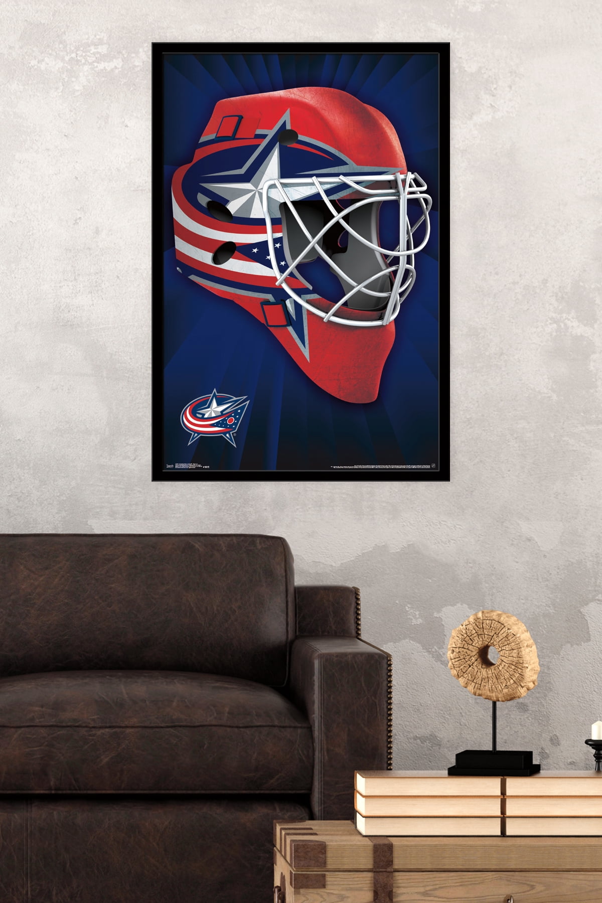 NHL Columbus Blue Jackets - Mask 16 Wall Poster, 22.375" x 34", Framed
