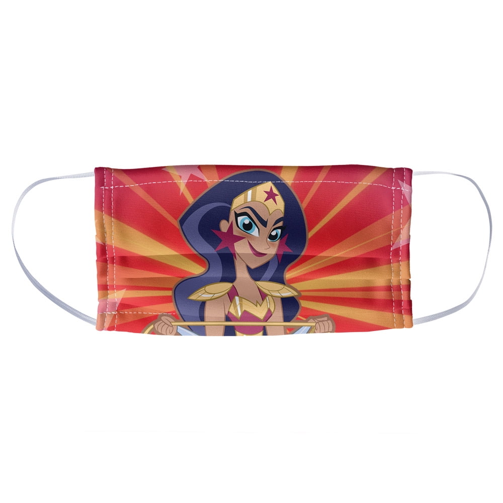 DC Super Hero Girls Wonder Woman Pattern 1-Ply Reusable Face Mask Covering, Unisex