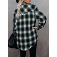 thumbnail image 3 of Asyoly Womens Classic Plaid Shirt Jacket Long Sleeve Button Down Shacket Jacket Lightweight Boyfriend Oversized Coat With Pockets S-XXL, 3 of 7