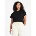 thumbnail image 4 of Time and Tru Women's Crewneck Top with Short Flutter Sleeves, Sizes XS-XXXL, 4 of 6