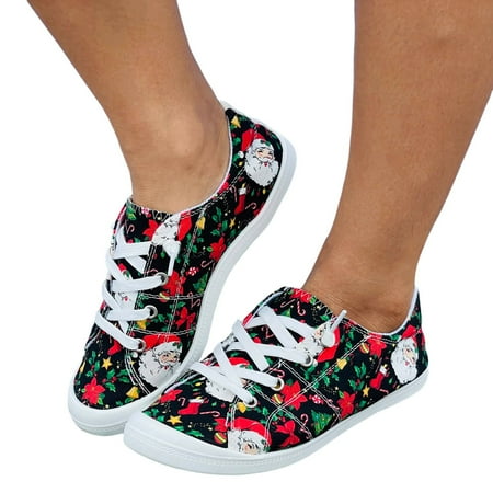 Mepaouo Shoes for Women Fashion Pumpkin Print Canvas Sneakers Slip on Flats Loafers