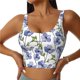 thumbnail image 1 of Fotbe Blue Flax Flowers Sujetador Deportivo Largo sin Aros para Mujer con Almohadillas y Soporte Medio, Transpirable y Absorbente, Camiseta Tipo Chaleco o Tank Top-Medium, 1 of 8
