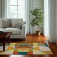 thumbnail image 4 of Retro Rug Geometric, 1960s, 1970s Colorful 63x35" Rug Floor Mat, 4 of 4