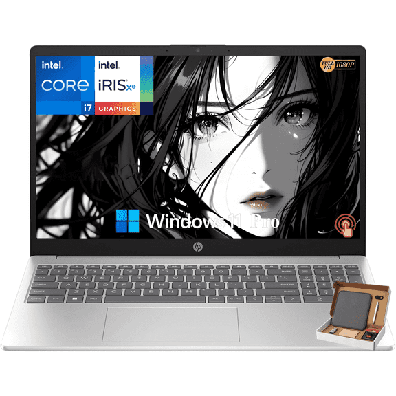 HP 15.6" FHD Touchscreen Business Laptop, Intel 10-Core i7-1355U(Up to 5.0 GHZ), 16 GB RAM, 512 GB SSD, Intel Iris Xe GPU, Wi-Fi 6, BT 5.3, HDMI, Copilot, Windows 11 Pro
