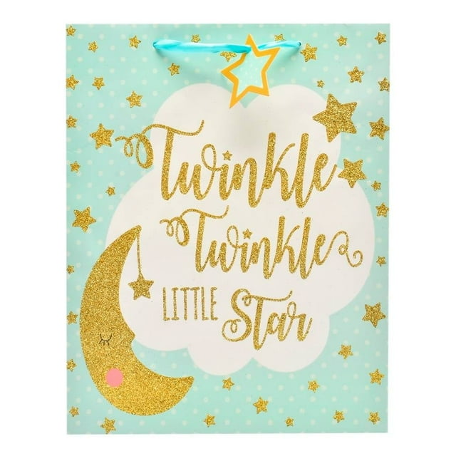 Bolsa para Regalo Prichos Grande Twinkle Twinkle Luna y Estrellas Azul