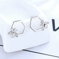 thumbnail image 2 of Sterling Silver Bee and Honeycomb Stud Earring, 2 of 4
