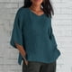 thumbnail image 2 of Vestidos Casuales Para Mujer, Blusas De Mujer De Moda Moda de verano para mujer, cuello en V, manga tres cuartos, color liso, 2 of 6