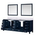 thumbnail image 6 of 84 In. W Navy Blue Bath Vanity With Marble Countertop And 34 Mirrors - Soft Close, 2 Cabinets, 14 Drawers, Stain Scratch Finish & , Interior Open Cabinet Shelf, 6 of 7