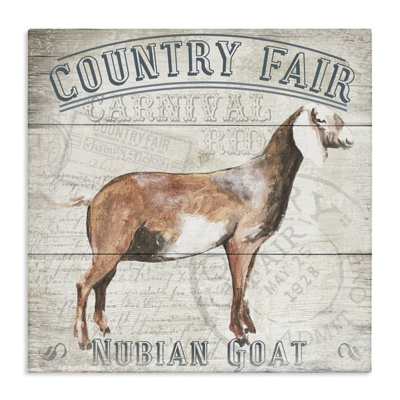 Stupell Industries Rustic Lodge Country Fair Goat Canvas Art, 17 x 17, by Gail Fraser