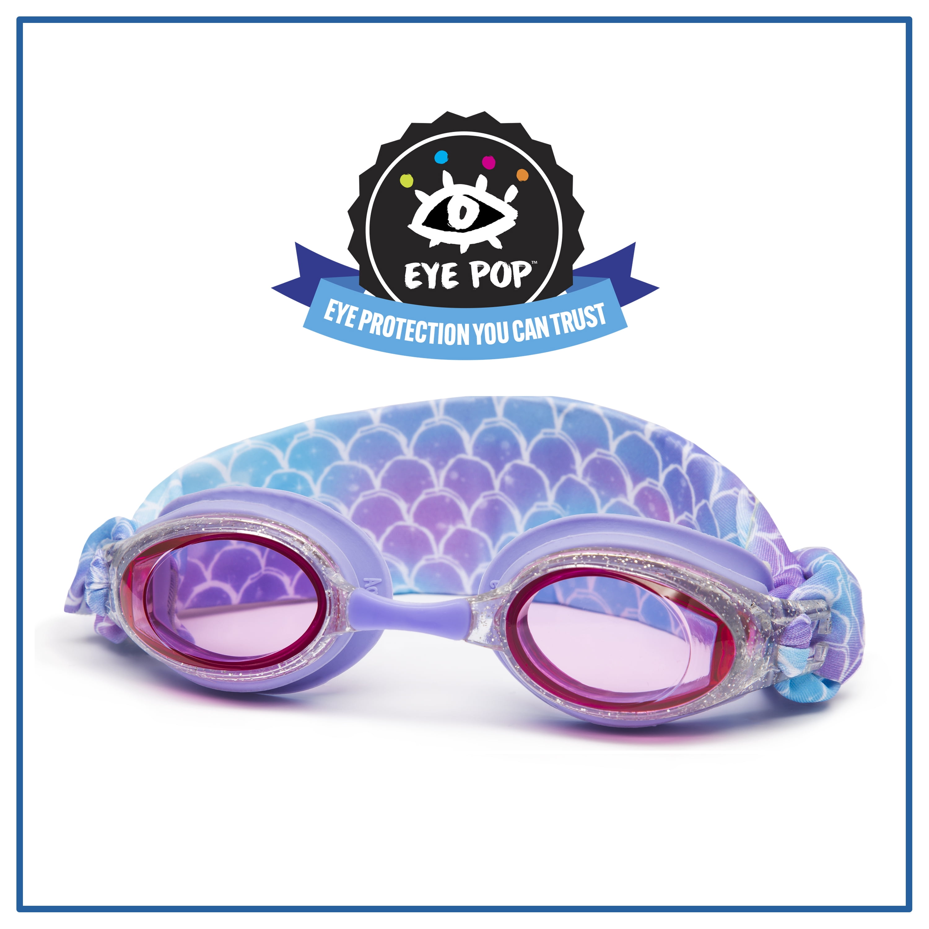 EyePop Mermaid Fabric Strap Goggles for Children, Blue/Purple Unisex, One Size Fits Most