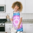thumbnail image 4 of Colorful Tie Dye Mandala Pattern Kids Aprons for Girls and Boys,Adjustable Neck Strap Toddler Aprons for Kids Cooking Baking, 4 of 6