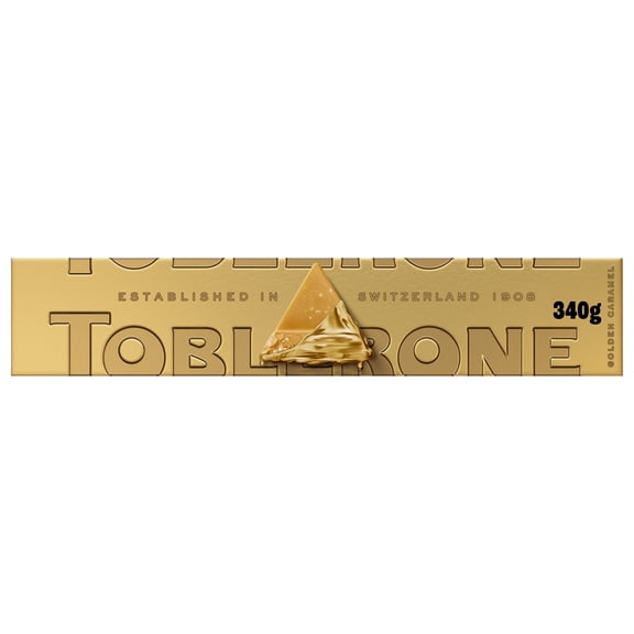 TOBLERONE GOLDEN CARAMEL WITH HONEY & ALMOND NOUGAT 340G, Imported from Britain