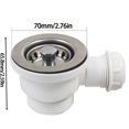 thumbnail image 4 of Shengyu ABS Sink Square Drain Stainless Steel Overflow Kit For Kitchen Sink Waste With Overflow, 4 of 6