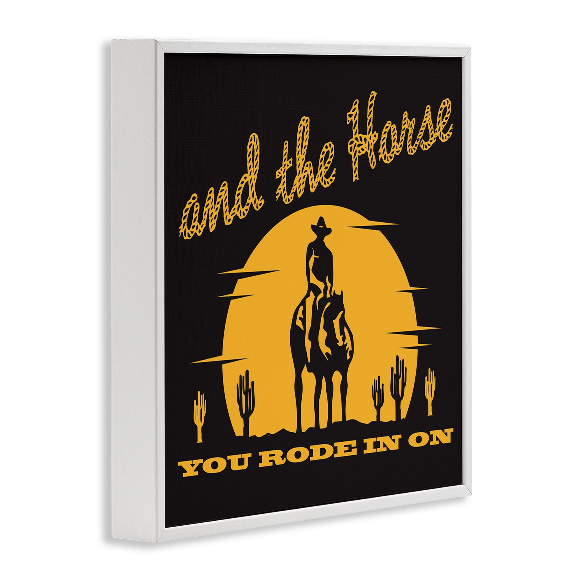 Stupell Industries Horse You Rode In On Novelty Painting White Framed Art Print Wall Art, 24 x 24