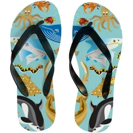 

GZHJMY Flip Flops Slippers Cute Shark Jellyfish Turtle Starfish Animals Whale Sandals for Beach Summer Shower Women Men Boy Girl Kid Summer Slippers