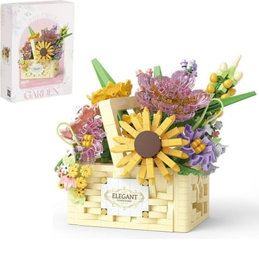 NAYIHOOP Sunflower Flower Bouquet Building Sets with Light for Girls Adults Compatible with Lego