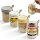 thumbnail image 1 of Recipientes de vidrio para avena con tapa y cuchara – Tarros herméticos para el desayuno, ideales para yogur, pudín de chía y preparación de comidas – Tarros de vidrio transparente con cierre seguro, 1 of 5