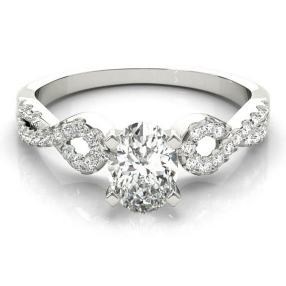 Lina Jewel 1.81 Ct Oval Cut Diamond Eternity Infinity Twisted Criss Cross Rings - Elegant Engagement Wedding Rings - Lab-Created Simulated Diamond - 14K White Gold Plated - Perfect Gifts for Her