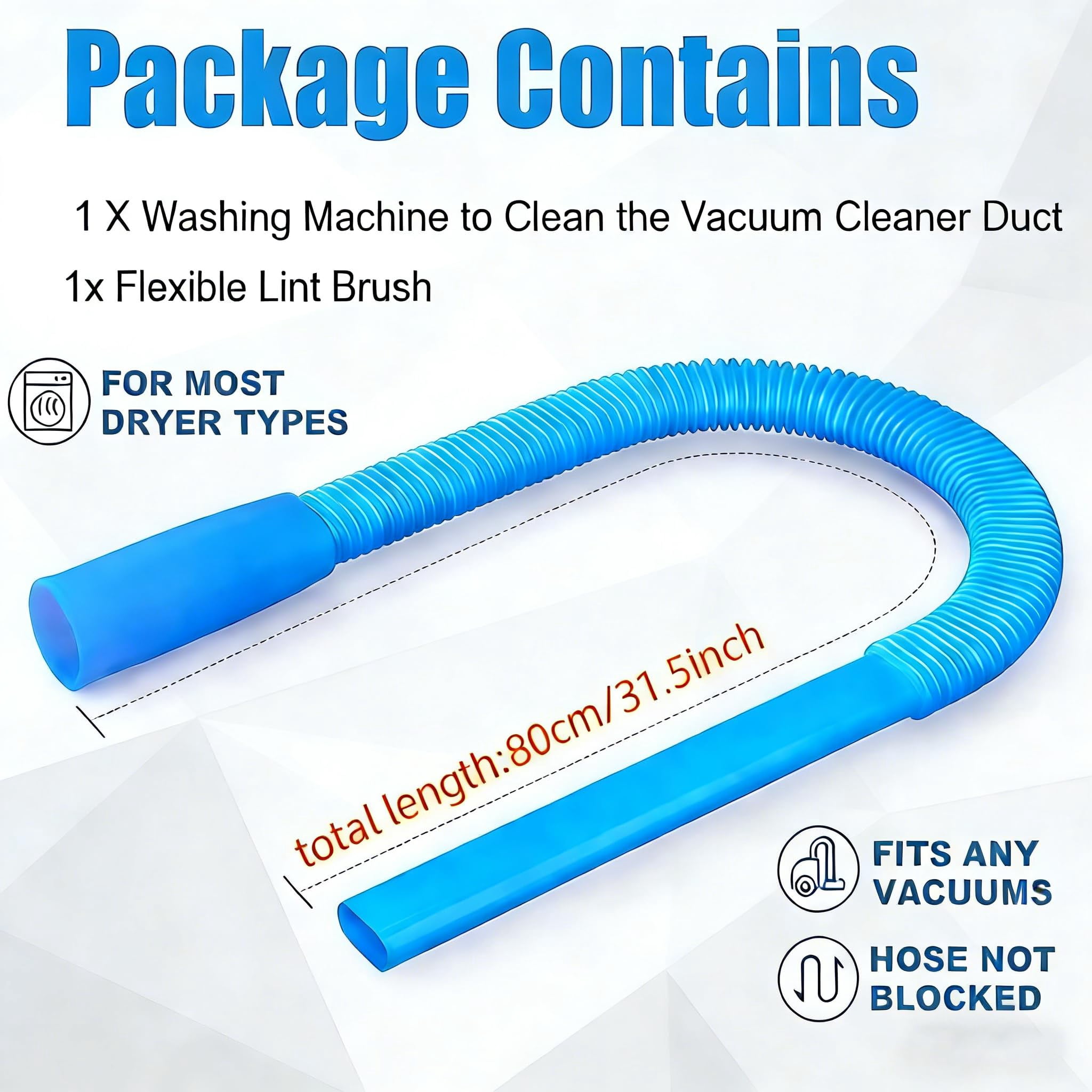 Dryer Vent Cleaner Kit,Dryer Vent Cleaning Vacuum Attachment,Fits All Vacuums,Dryer Vent Cleaning Vacuum Attachment,Universal Lint Dryer Attachment