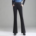 thumbnail image 4 of Pantalones de mujer, pantalones de otoño, primavera y otoño, pantalones de traje, pantalones de cintura alta para mujer, pantalones acampanados negros para mujer, 4 of 4
