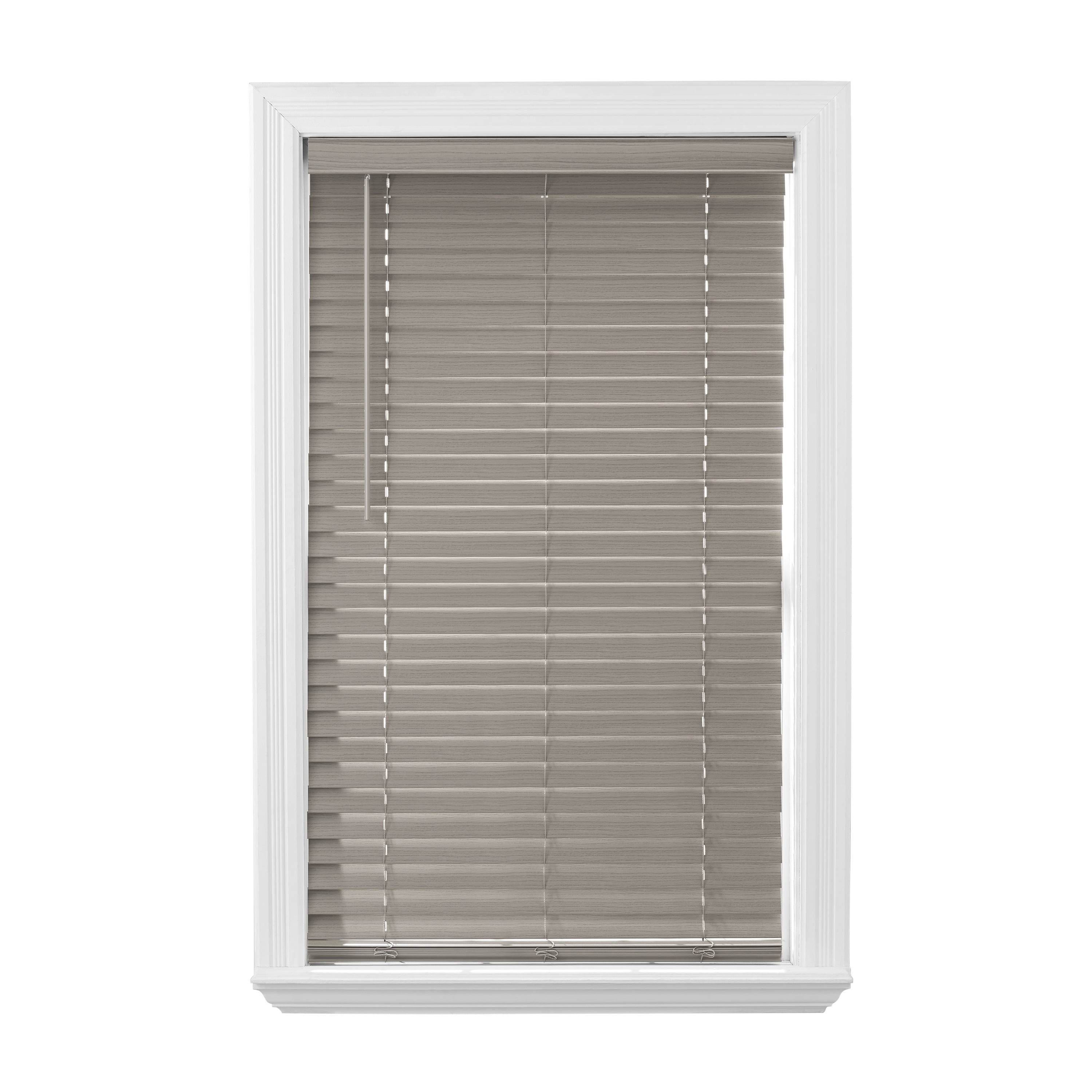 45.75 x 48 White US Window And Floor 2 Faux Wood 45.75 W x 48 H Inside Mount Cordless Blinds
