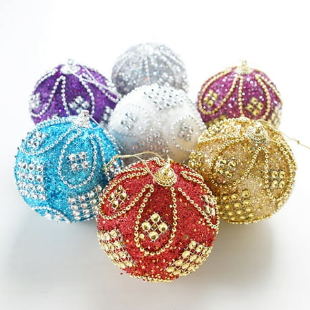 

Gwong Anti-deformed Christmas Balls Pendants with Rhinestone Polystyrene Styrofoam Holiday Gift Festival Balls Pendants Party Supplies